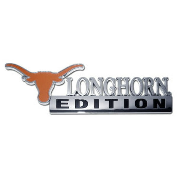 Chrome Many Different Colors Available! The University of Texas Longhorns METAL Auto Emblem Black trim Chrome Many Different Colors Available! The University of Texas Longhorns METAL Auto Emblem Black trim